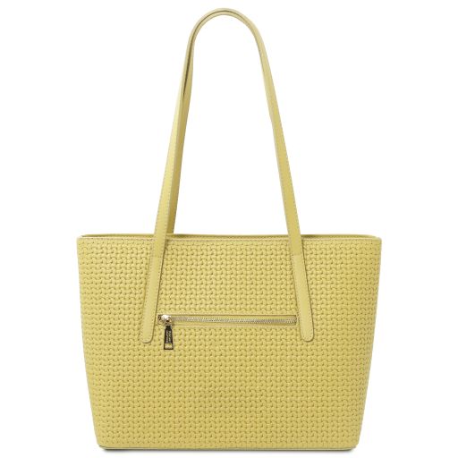 DEDALO — Woven Printed Leather Shopping Bag