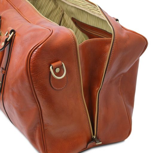 TL Voyager - Leather travel bag with front pocket