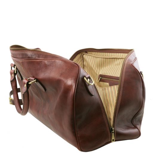 Lisbona - Travel leather duffle bag - Small size