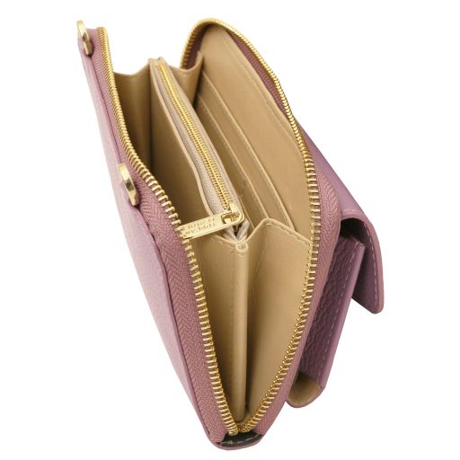 Urania - Portefeuille/supporte pour téléphone en cuir avec bandoulière