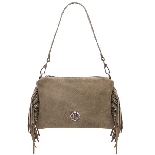 Nomade - Suede leather fringe clutch