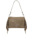 Nomade - Suede leather fringe clutch