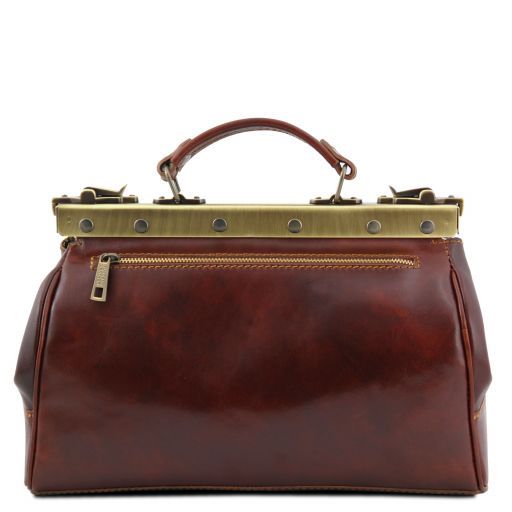 Monalisa - Doctor gladstone leather bag with front straps