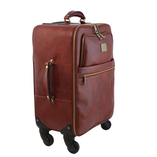 TL Voyager - 4 Wheels vertical leather trolley