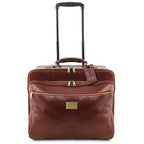 Varsavia - Pilot case en cuir avec deux roulettes