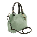 TL KeyLuck - Sac shopping en cuir imprimé tressé
