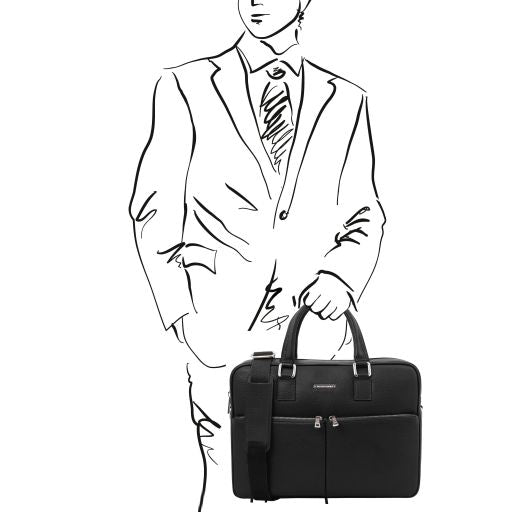 Treviso - Leather laptop briefcase