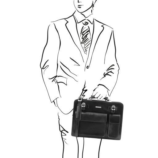 Venezia - Leather briefcase 2 compartments
