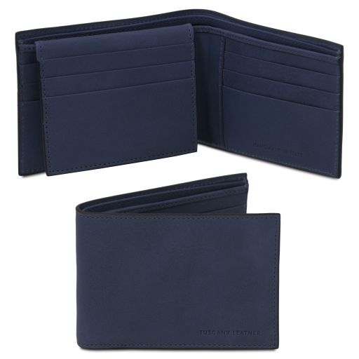 Elégant portefeuille en cuir pour homme avec 3 volets