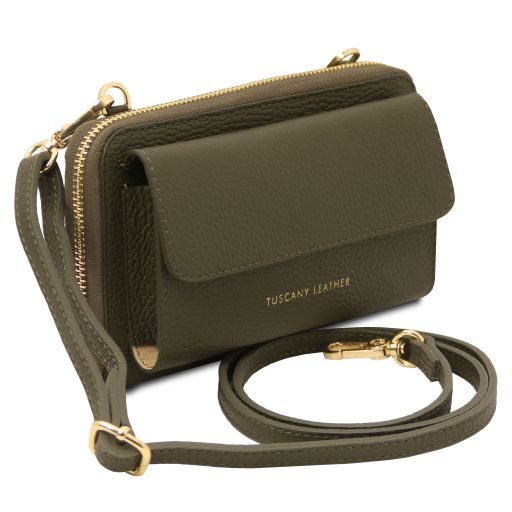 Urania - Leather wallet/phone holder with strap Secondary image