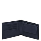 Elégant portefeuille en cuir pour homme avec 2 volets et porte monnaie
