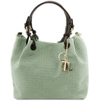 TL KeyLuck - Sac shopping en cuir imprimé tressé