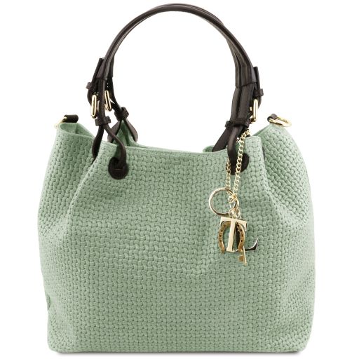 TL KeyLuck - Sac shopping en cuir imprimé tressé