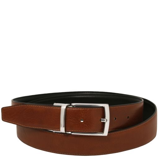 Elegant double-sided leather belt 35mm in smooth leather