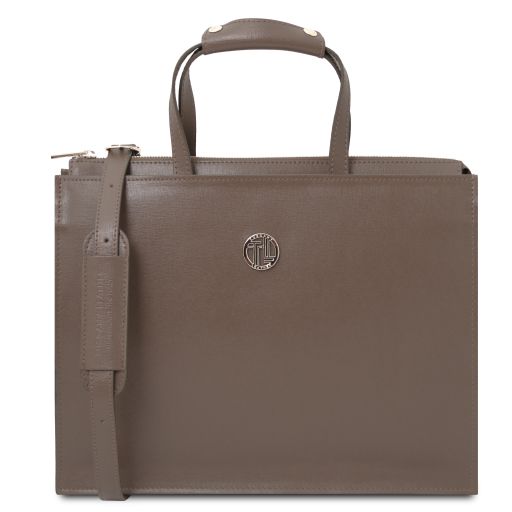 Palermo - Saffiano Leather briefcase 3 compartments for women