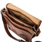 TL Messenger - Two compartments leather shoulder bag