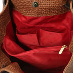 TL KeyLuck - Sac shopping en cuir imprimé tressé