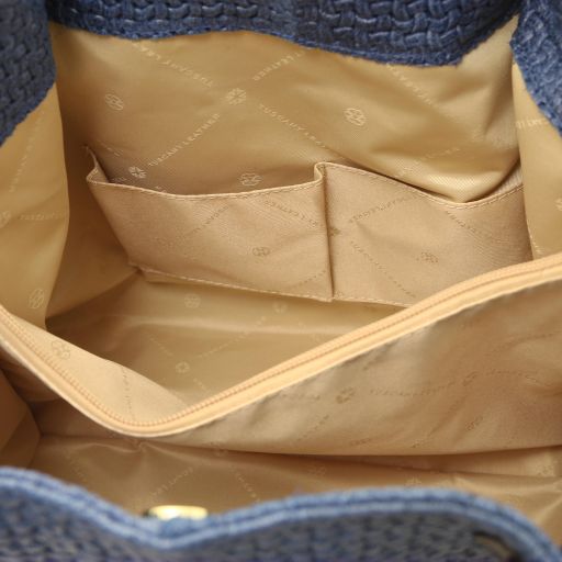 TL KeyLuck - Sac shopping en cuir imprimé tressé