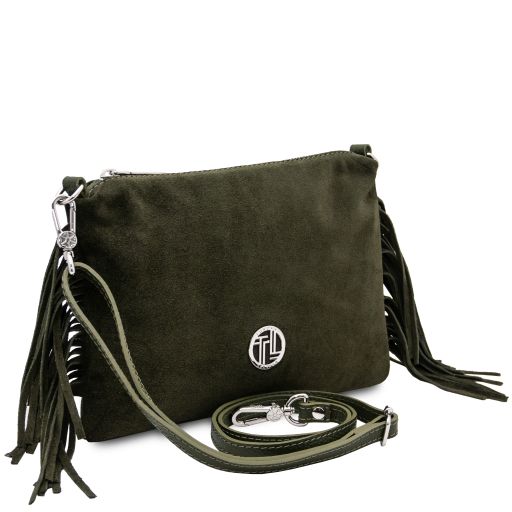 Nomade - Sac à main en cuir daim et franges
