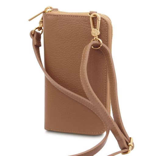 TL Bag - Portefeuille/supporte pour téléphone en cuir avec bandoulière
