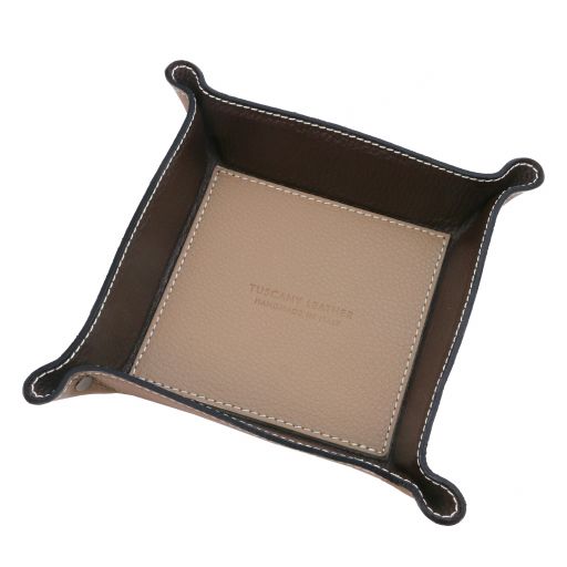 Leather valet tray