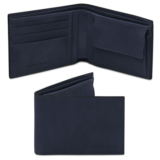 Exclusive 2 fold leather wallet for men with coin pocket