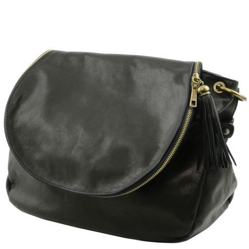 TL Bag - Soft leather shoulder bag with tassel detail Secondary image