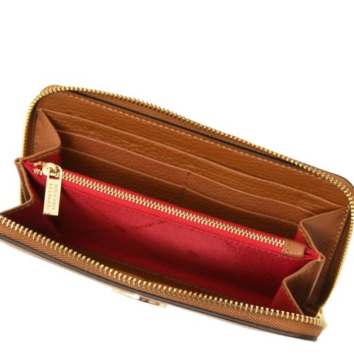 Financier - Elégant Portefeuille en cuir entièrement zippée