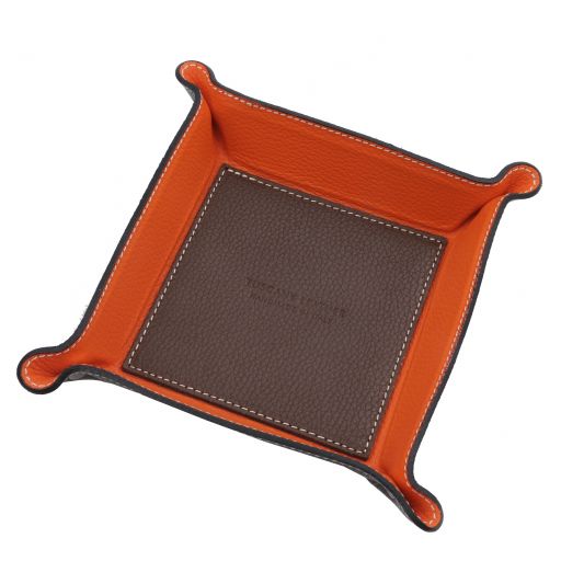 Leather valet tray