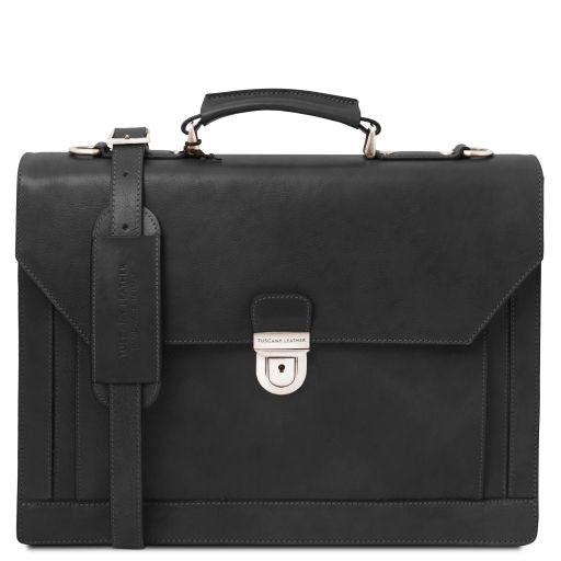 Cremona - Leather briefcase 3 compartments