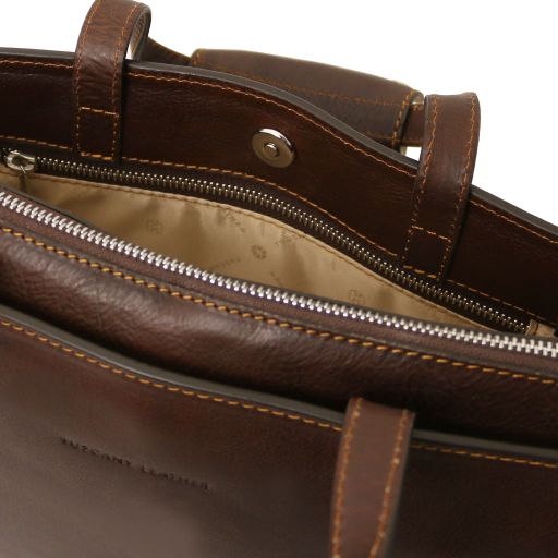 Palermo - Leather briefcase 3 compartments for women