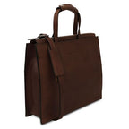 Palermo - Leather briefcase 3 compartments for women