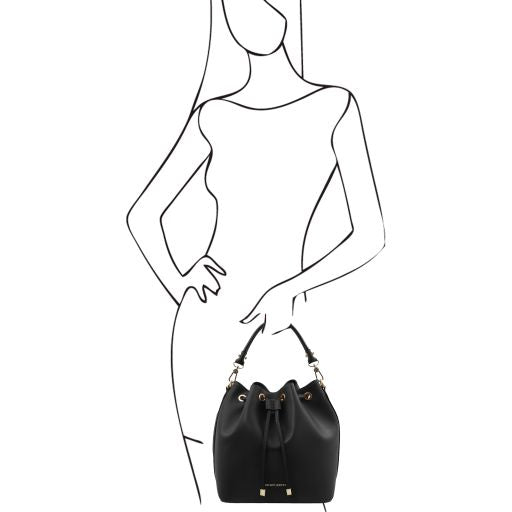 Vittoria - Sac seau pour femme en cuir