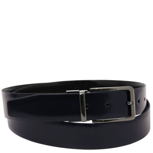 Elegant double-sided brushed leather belt 35mm Main image