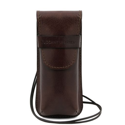 Exclusive leather crossbody case for glasses