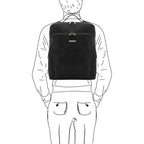 Bangkok - Leather laptop backpack - Large size