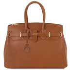 TL Bag - Leather handbag with golden hardware