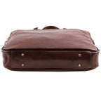 Urbino - Leather laptop briefcase 2 compartments with front pocket