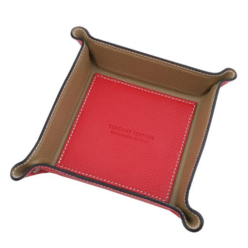 Leather valet tray