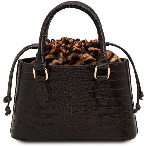 Croque - Croc print leather handbag