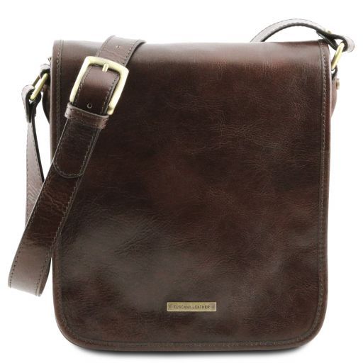 TL Messenger - Two compartments leather shoulder bag