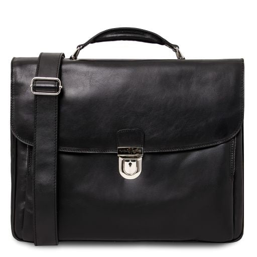 Alessandria - Leather multi compartment TL SMART laptop briefcase Main image