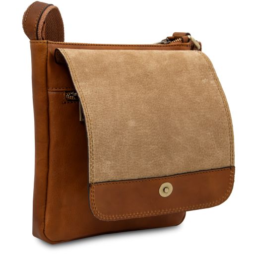 Jimmy - Leather crossbody bag for men with front pocket