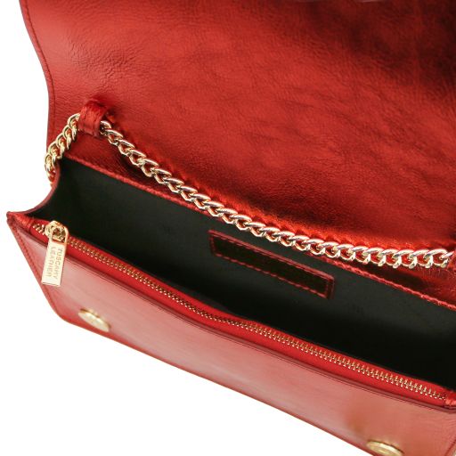 Opera - Sac à main en cuir metallic et bandoulière à chaîne