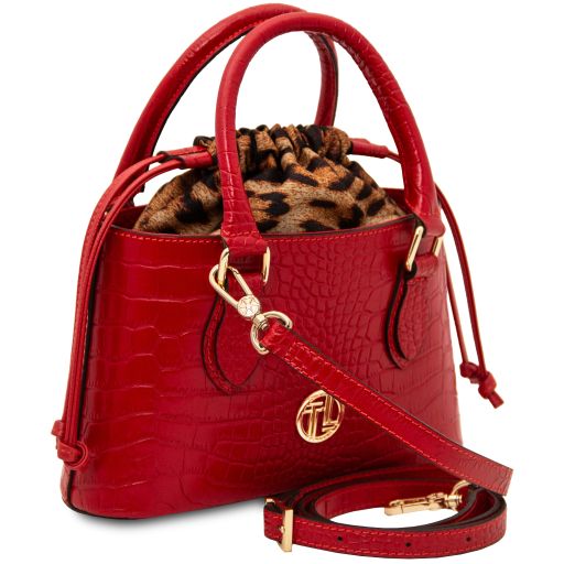 Croque - Croc print leather handbag