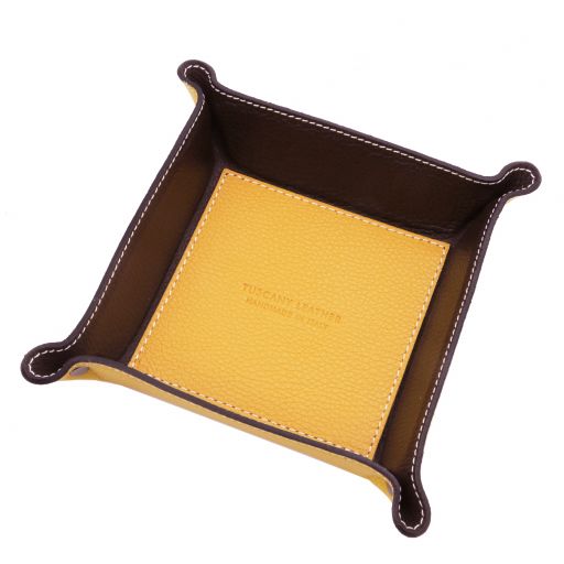 Leather valet tray
