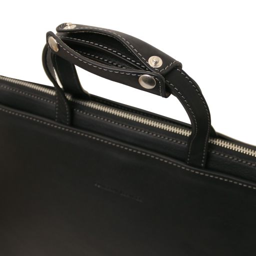 Palermo - Leather briefcase 3 compartments for women