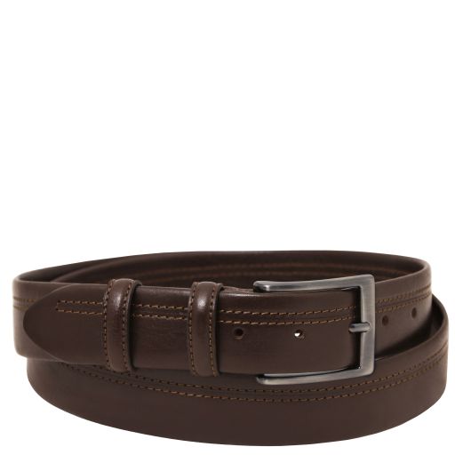 Ceinture classique en cuir 35mm à finition tubulaire Main image