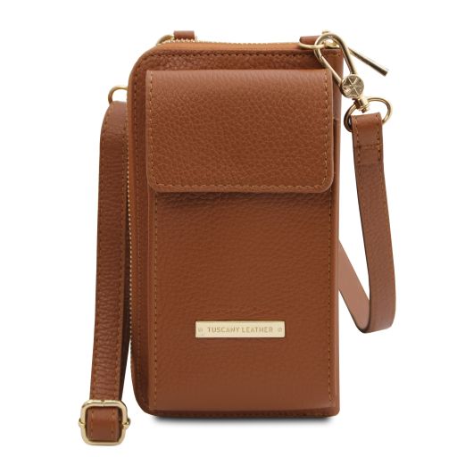 TL Bag - Portefeuille/supporte pour téléphone en cuir avec bandoulière