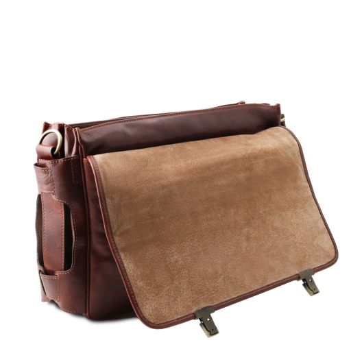 Ventimiglia - Leather multi compartment TL SMART briefcase with front pockets